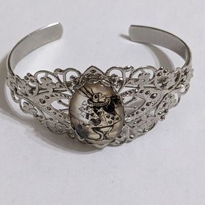 Alice in Wonderland Cuff Bracelet & Ring Duo